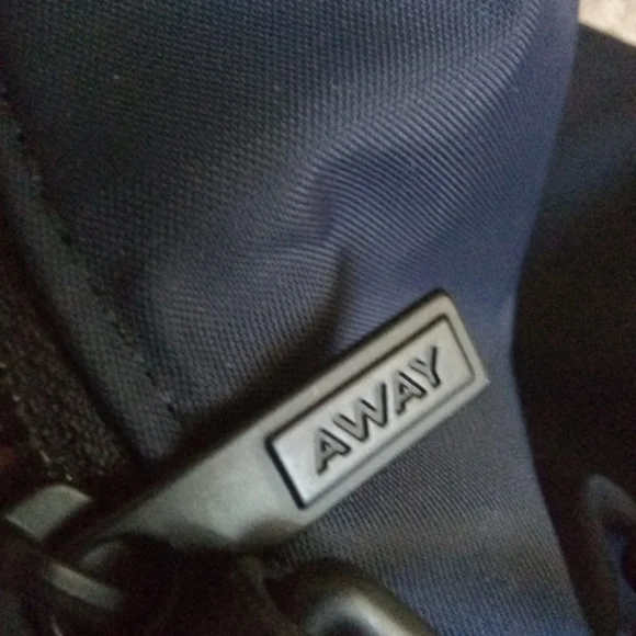 Away Original Everywhere Bag Navy Blue Nylon Black Leather Trim - Picture 11 of 14